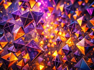 Abstract Purple Orange Triangle Chaos Wallpaper Background - Aerial Photography