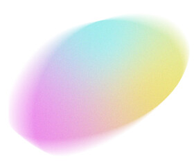 Abstract circle colorful gradient blurred with grainy noise texture.