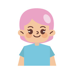 Kids Avatar Vector Illustration Isolated In White. Face Emotions. Multinational User People Portrait. Flat Illustration