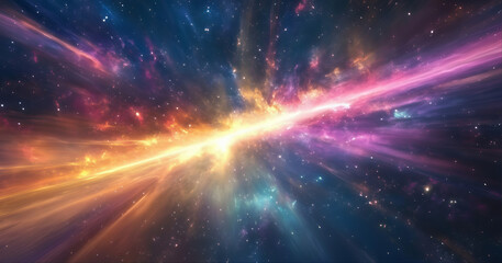 Obraz premium Cosmo burst of energy in space collider