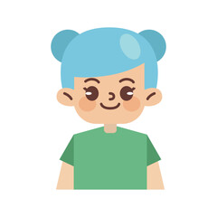 Kids Avatar Vector Illustration Isolated In White. Face Emotions. Multinational User People Portrait. Flat Illustration