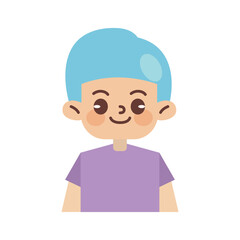 Kids Avatar Vector Illustration Isolated In White. Face Emotions. Multinational User People Portrait. Flat Illustration