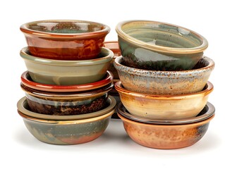 handmade ceramic bowls stacked