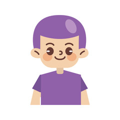 Kids Avatar Vector Illustration Isolated In White. Face Emotions. Multinational User People Portrait. Flat Illustration