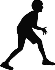 a boy walking body silhouette vector