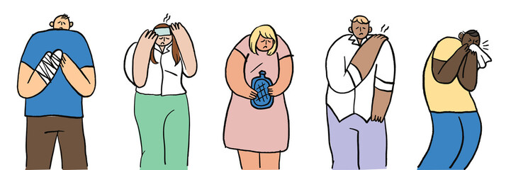 Healthcare png hand drawn sickness concept