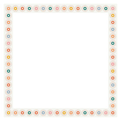 Frame with pastel freehand circle. Trendy design with dots shapes.