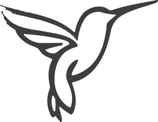 A Hummingbird logo icon  silhouette style minimalist white background  illustration