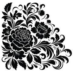 A Delicate Floral Corner Silhouette Design