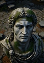 Obraz premium Stone Statue of a Historical Figure in an Outdoor Setting