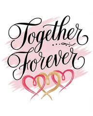 Obraz premium A white background with elegant cursive lettering that says Together Forever