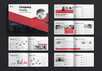 Company Profile Template Brochure Design Layout Landscape