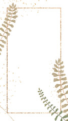 Png gold frame with leaf