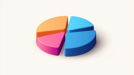 Obraz premium 3D Colorful Pie Chart Segments Data Visualization Business Infographic Marketing Graph