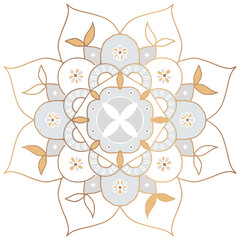 Gold Mandala pattern sticker png Indian symbol