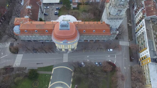 Aerial View of Assembly in Senta. Drone Shot