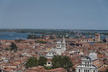 Bird's eye view of Venice on a clear summer day