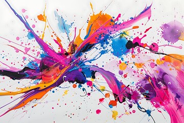 Obraz premium abstract splash of neon paint colors