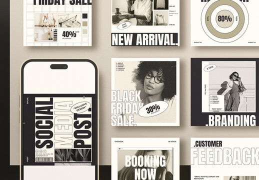 Social Media Post Design Template Layout