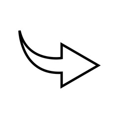 Striped Arrow Icon Flat Style