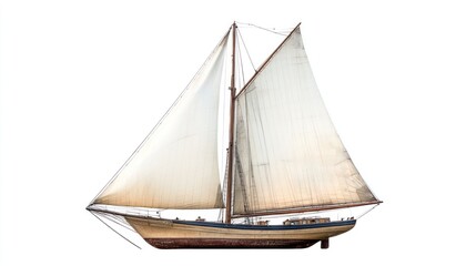 Obraz premium A classic sailing ship with white sails, showcasing maritime craftsmanship and adventure.