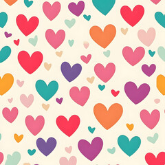 Colorful heart pattern on light background, perfect for romantic designs