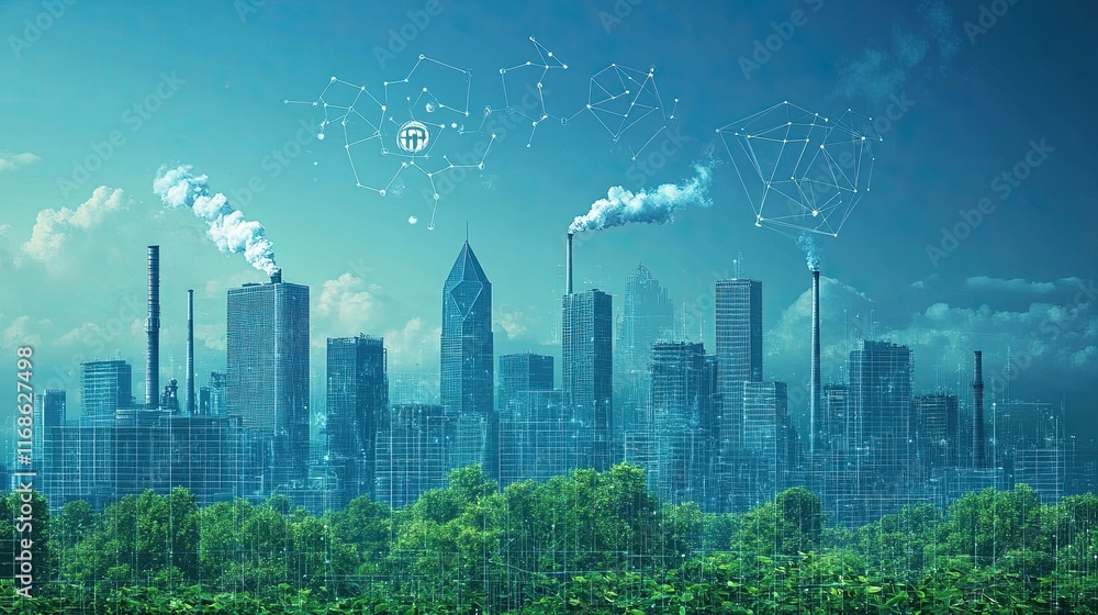Aufkleber ai in environmental monitoring detecting pollution and climate change effects