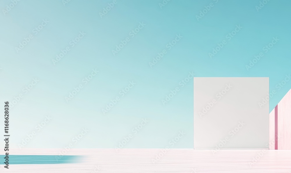 Aufkleber minimalist poolside scene with blank display space.