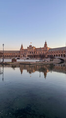 Plaza Espana, Seville, with reflections in the water