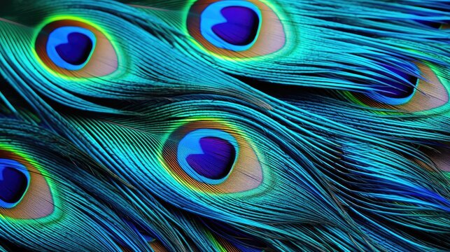 Fototapeta beautiful colorful peacock feather close up