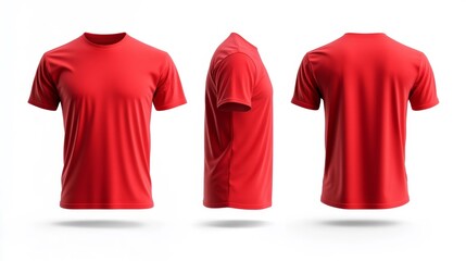 Oversized Burgundy T-shirt Mockup on White Background. Generative AI