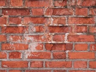 Decaying bricked wall who has been throug some rough times