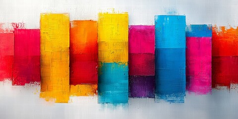 Vibrant Modern Composition of City Life in Abstract Style
