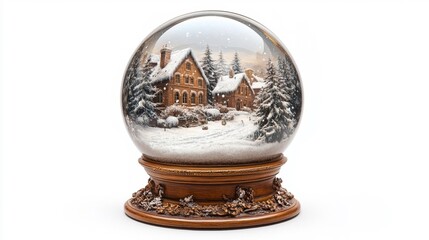 Snow Globe with a Winter Wonderland Scene. Generative AI