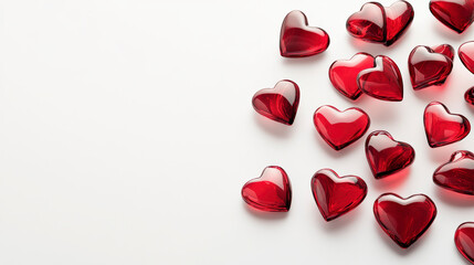 Vibrant Red Vector Hearts for Valentine's Day Composition