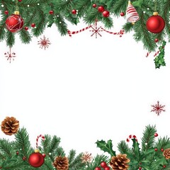 background, Santa, vector, Christmas, garland, guy, green, winter, ball, 