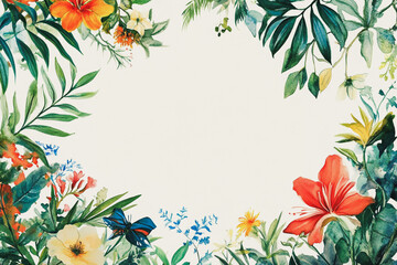 Elegant wedding invitation card background vector. Minimal hand painted watercolor botanical flowers texture template background. Design for wedding, vip cover, poster, rsvp moderncard.Valentine's Day