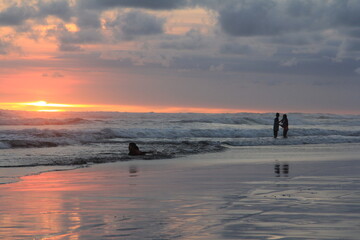 The atmosphere at Parangtritis beach just before sunset