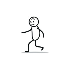sketch, silhouette of a running man isolated on a white background, emotions