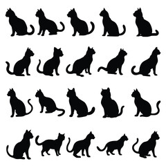 A cat silhouette black silhouette vector