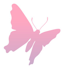 Butterfly png sticker, pink aesthetic gradient flat clipart
