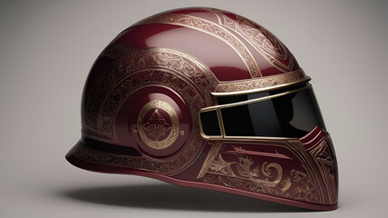 halmet  of red color