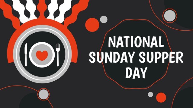 National Sunday Supper Day web banner design illustration 