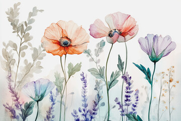 Elegant wedding invitation card background vector. Minimal hand painted watercolor botanical flowers texture template background. Design for wedding, vip cover, poster, rsvp moderncard.Valentine's Day