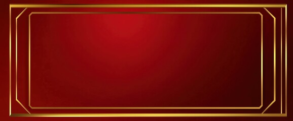Golden bordered vector pattern on red background, blank center for text or design