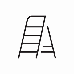 Stepladder tool equipment climbing safety icon vector sign