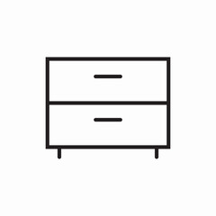 Dresser drawer furniture bedroom storage icon vector sign
