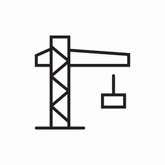 Construction crane building equipment machine icon vector sign