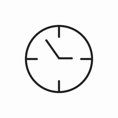 Round analog clock time watch icon vector sign
