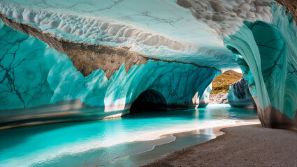 Turquoise Marble Caves of Patagonia, Chile